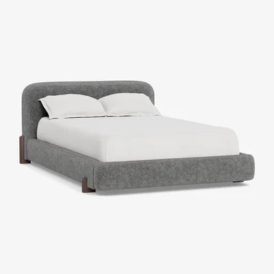 Heal's Heal's Nuvola Double Bed Melton Wool Shale Walnut Stained Oak Feet