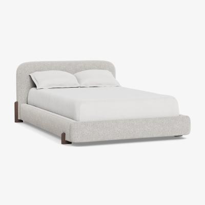 Heal's Heal's Nuvola Double Bed Smart Luxe Velvet Ocean Natural Oak Feet