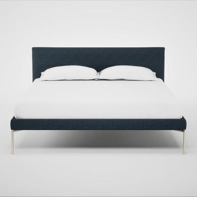 Heal's Heal's Matera Bed King Siena Cotton Deep Sea Stainless Steel Foot