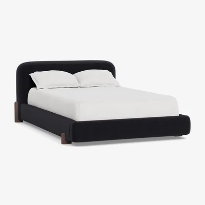 Heal's Heal's Nuvola Super King Bed Velvet Black Black Painted Feet