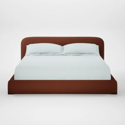 Heal's Heal's Nuvola Bed Super King Smart Cotton Linen Rust Walnut Stained Feet