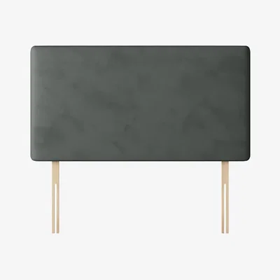Happy Beds Cornell - Small Single - Plain Headboard - Dark Grey - Velvet - 2ft6 - Happy Beds