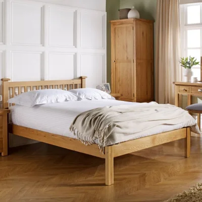 Happy Beds Woburn - Double -Oak - Wood - 4ft6 - Happy Beds