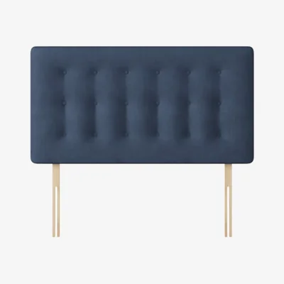 Happy Beds Cornell - King Size - Buttoned Headboard - Dark Blue - Fabric - 5ft - Happy Beds