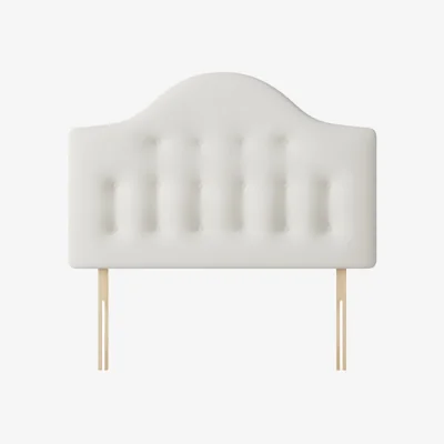 Happy Beds Victor - Small Double - Buttoned Headboard - White - Fabric - 4ft - Happy Beds