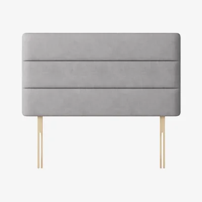 Happy Beds Cornell - Double - Lined Headboard - Light Grey - Fabric - 4ft6 - Happy Beds