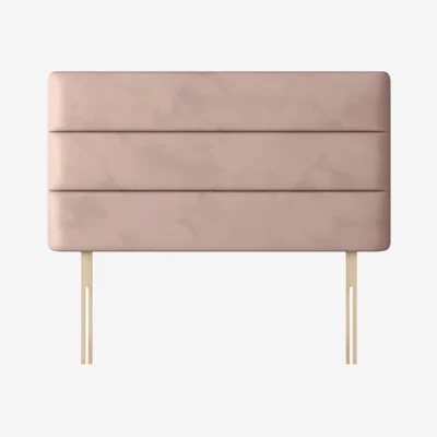 Happy Beds Cornell - Double - Lined Headboard - Pink - Velvet - 4ft6 - Happy Beds