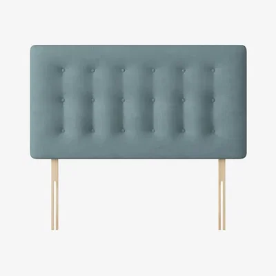 Happy Beds Cornell - Small Double - Buttoned Headboard - Duck Egg Blue - Fabric - 4ft - Happy Beds