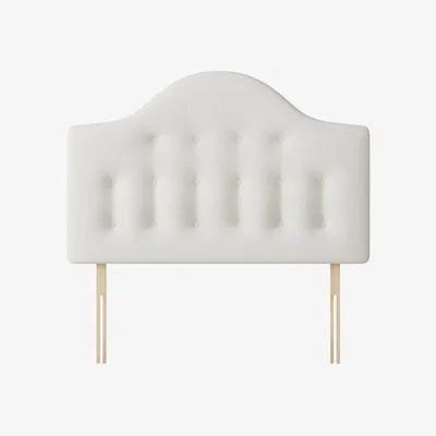 Happy Beds Victor - Super King Size - Buttoned Headboard - White - Fabric - 6ft - Happy Beds
