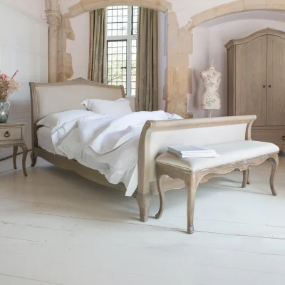 Happy Beds Camille - Double - French Bed - Oak and White - Wooden - High Foot-End - 4ft6 - Willis & Gambier - Happy Beds