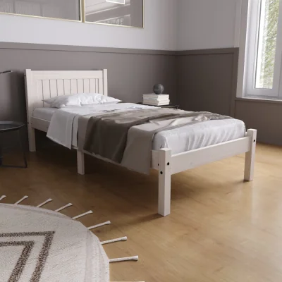 Happy Beds Rio - Small - Double White Washed Solid Pine Bed Frame - 4ft - Happy Beds