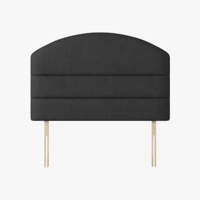 Happy Beds Dudley - Double - Lined Headboard - Dark Grey - Charcoal - Fabric - 4ft6 - Happy Beds
