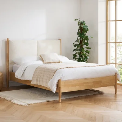 Happy Beds Marley - King Size - Low Foot-End - Cream - Fabric - 5ft