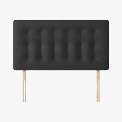 Happy Beds Cornell - Double - Buttoned Headboard - Dark Grey - Charcoal - Fabric - 4ft6 - Happy Beds