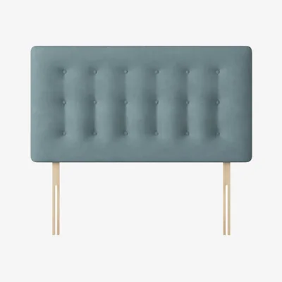 Happy Beds Cornell - Double - Buttoned Headboard - Duck Egg Blue - Fabric - 4ft6 - Happy Beds
