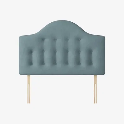 Happy Beds Victor - Double - Buttoned Headboard - Duck Egg Blue - Fabric - 4ft6 - Happy Beds