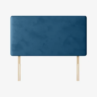 Happy Beds Cornell - Small Single - Plain Headboard - Blue - Velvet - 2ft6 - Happy Beds
