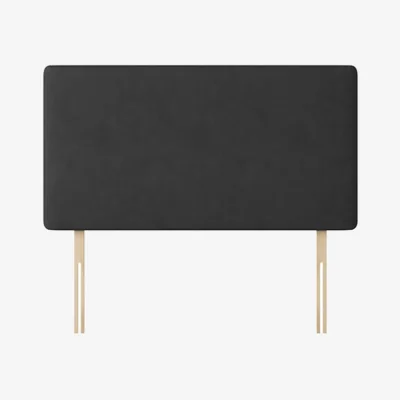 Happy Beds Cornell - Double - Plain Headboard - Dark Grey - Charcoal - Fabric - 4ft6 - Happy Beds