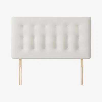 Happy Beds Cornell - Small Single - Buttoned Headboard - White - Fabric - 2ft6 - Happy Beds