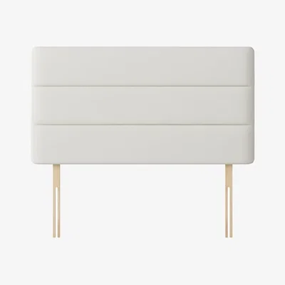 Happy Beds Cornell - Double - Lined Headboard - White - Fabric - 4ft6 - Happy Beds