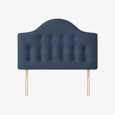 Happy Beds Victor - Super King Size - Buttoned Headboard - Dark Blue - Fabric - 6ft - Happy Beds