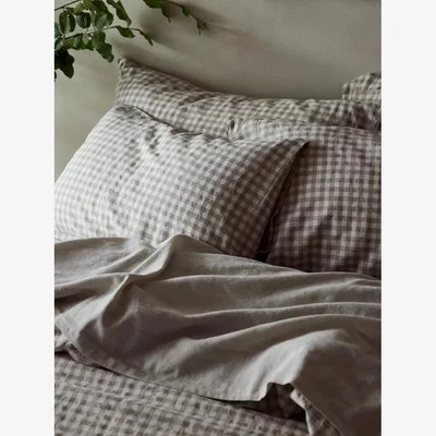 John Lewis Piglet in Bed Gingham Linen Blend Bedding