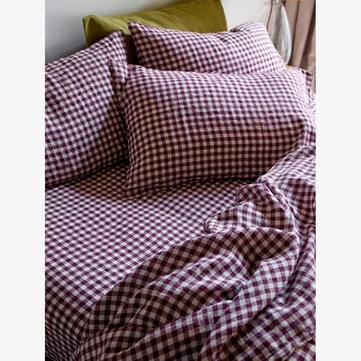 John Lewis Piglet in Bed Gingham Linen Fitted Sheet