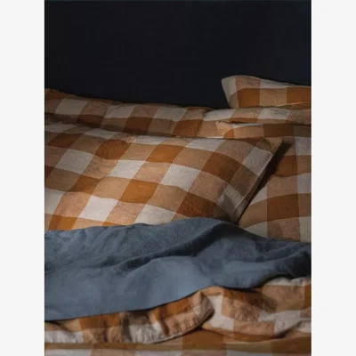 John Lewis Piglet in Bed Emsworth Check Linen Blend Bedding