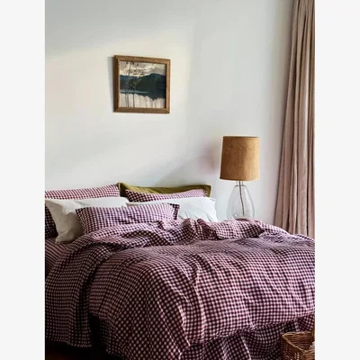 John Lewis Piglet in Bed Gingham Linen Fitted Sheet