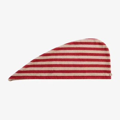 John Lewis Piglet in Bed Pembroke Stripe Cotton Hair Wrap, Sandstone Red