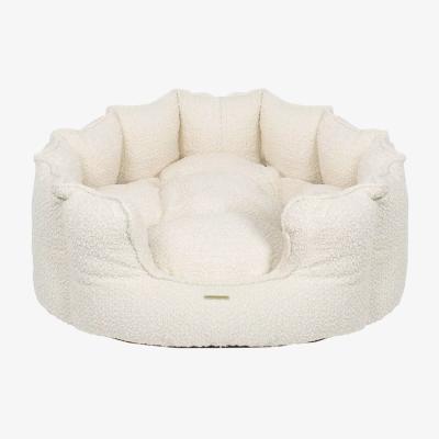 John Lewis Lords & Labradors High Sided Boucle Dog Bed, Ivory