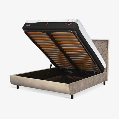 John Lewis TEMPUR® Arc™ Ottoman Storage Quilted Upholstered Bed Frame, King Size