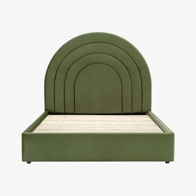 Knees Arch King Size Bed - Olive