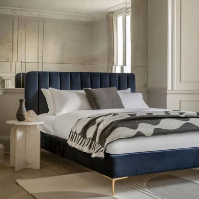 Knees Kensington Double Bed - Indigo