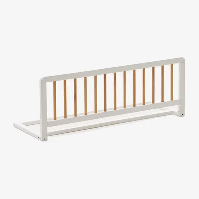 Kave Home Tiphaine solid beech wood bed safety barrier with natural and white finish, 100 x 40 cm