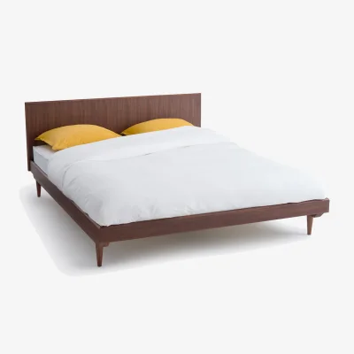 La Redoute Quilda Walnut/Walnut Veneer Bed + Bed Base