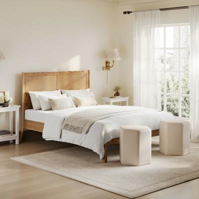 La Redoute Ayla Rustic Smoked Oak Herringbone Bed