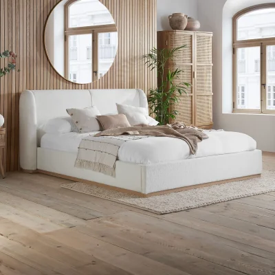 La Redoute Elysian Boucle Bed with Overesized Headboard