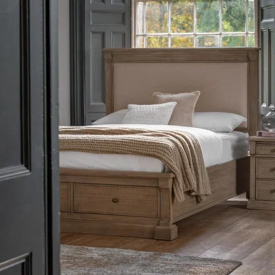 La Redoute Vinton American Pine & Linen Storage Drawer Bed