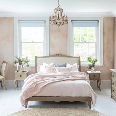 La Redoute Camille Limed Oak & Linen Upholstered Bed