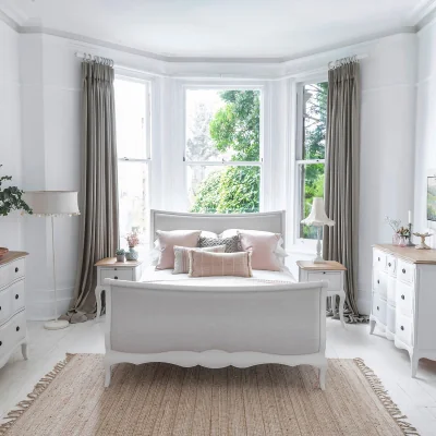 La Redoute Amelie French-Style Linen Upholstered Bed
