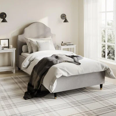 La Redoute Ottavia Linen Upholstered Bed with French-Style Headboard