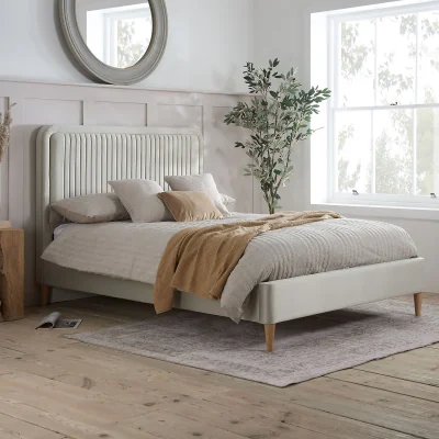 La Redoute Sorelle Fluted Fabric Upholstered Bed