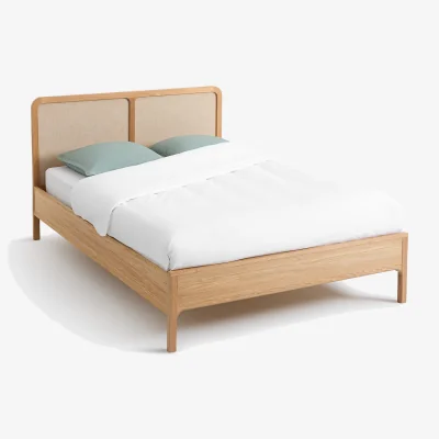 La Redoute Esmara Ash/Veneer/Linen Bed with Bed Base