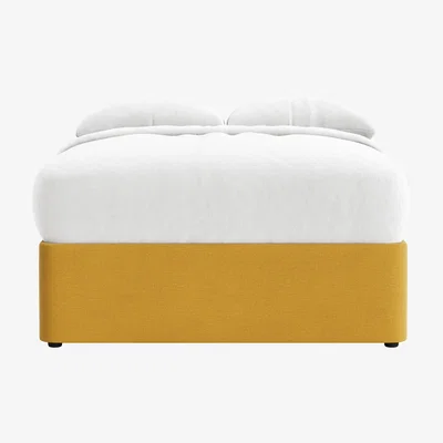 Loaf Side Stash 1.5 Drawer Bed Double in Butter Drip Clever Linen