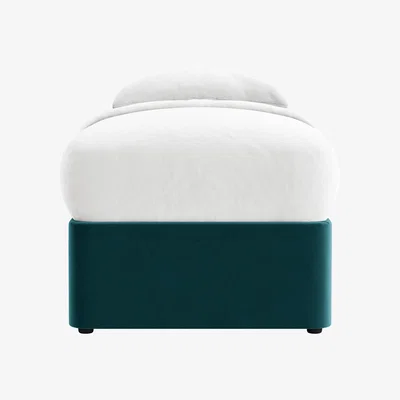 Loaf Side Stash 1.5 Drawer Bed Single with Left Hand Drawers in Rockpool Clever Velvet