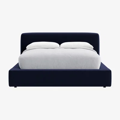 Loaf The Bedfather Bed, King (Pen Nib Blue Clever Velvet)