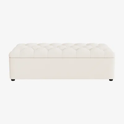 Loaf Bed in a Button, Double (Frothy Milk Clever Slubby Cotton)