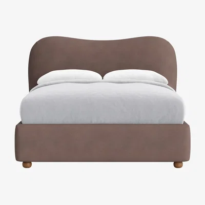 Loaf Double Monroe Bed in Muddy Footprint Clever Cotton