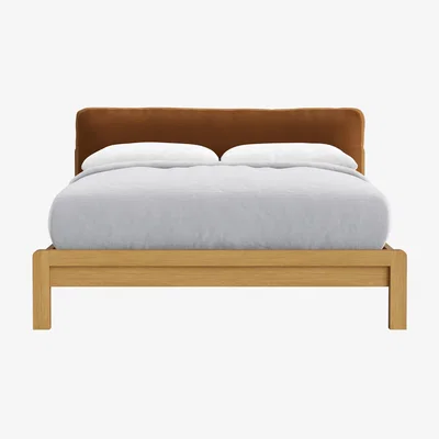 Loaf Slumberbatch Bed, King (Found Chestnut Clever Velvet, Light Oak)
